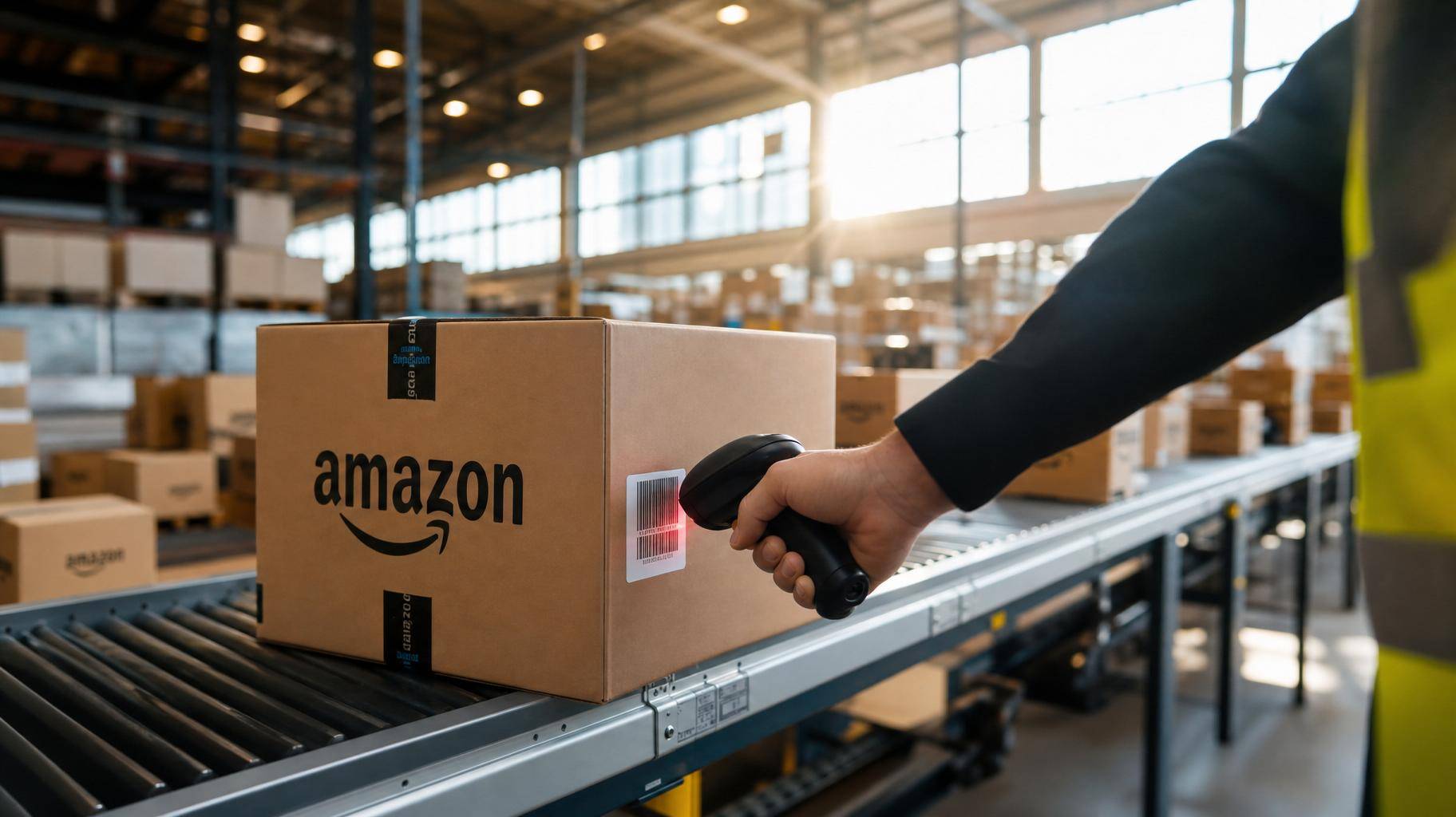 Esteira de caixas de e-commerce em centro de fulfillment